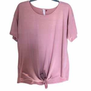 NY Collection Rose Tie Front Blouse